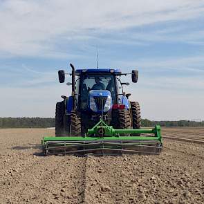 Peters poot het ras Hansa in de pootmaat 28/35 mm. De aardappelen hebben een behandeling gehad met ethyleen. De akkerbouwer poot met een plantafstand van 17 cm.