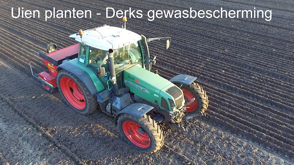 Uien planten - Derks gewasbescherming Volkel - Fendt 714 vario met Wifo koningplanter UP 80