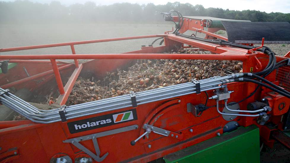 De tarra is dit jaar volgens Feijen aanzienlijk minder dan andere jaren. De droogte zorgt er dit jaar voor dat er weinig grond met de uien op de wagen terecht komt.