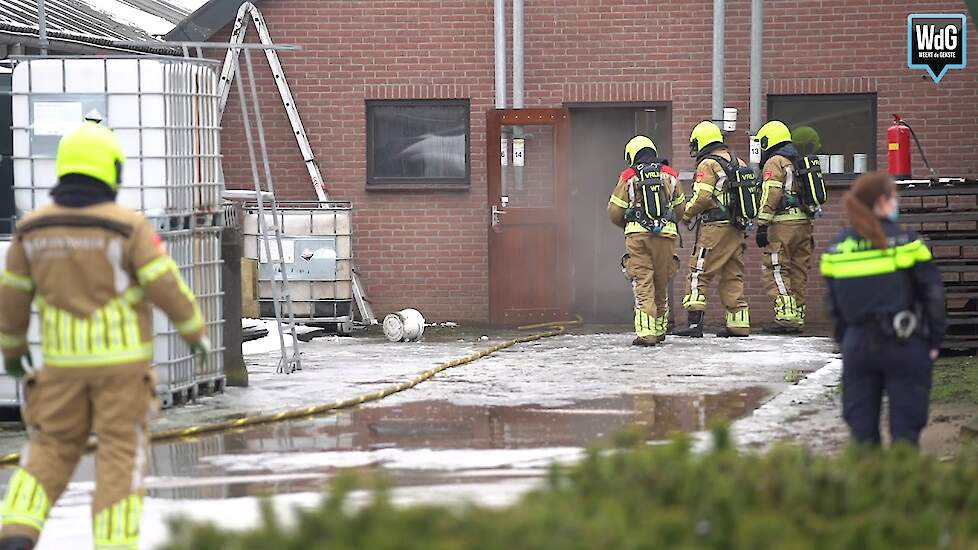 Brand in meterkast bij veehouderij in Kelpen Oler