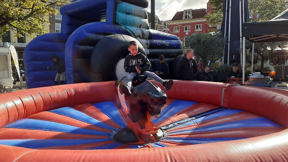 De rodeo-stier is populair onder kinderen.