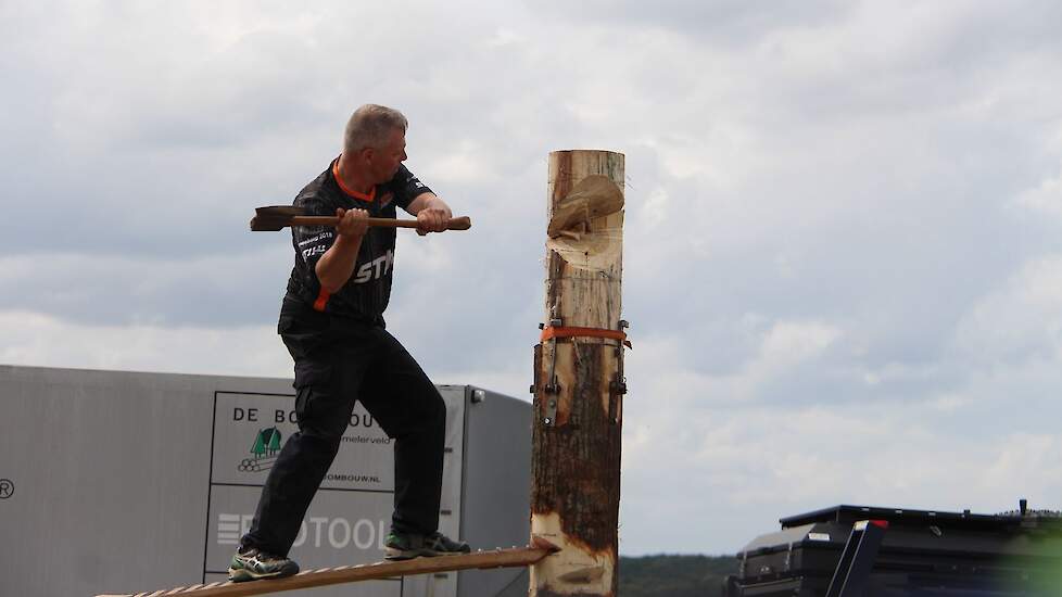 Het team van Stihl Timbursports gaf een demonstratie houthakken weg.