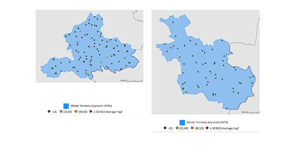 De actuele grondwaterkaarten van Gelderland en Overijssel, gemaakt door de Europese Commissie voor de Nederlandse landbouwrapportage 2016-2019.